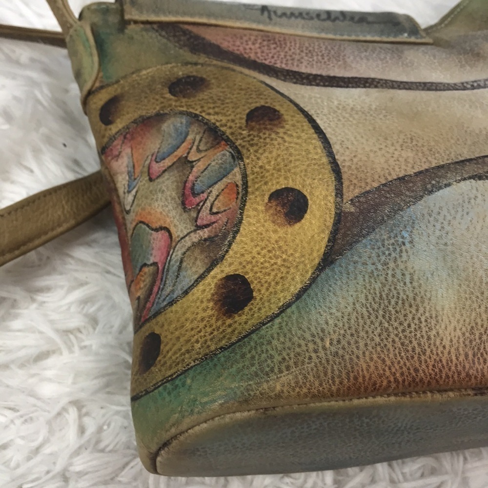 Anuschka Hand Painted Leather Crossbody Purse - Picture 14 of 16